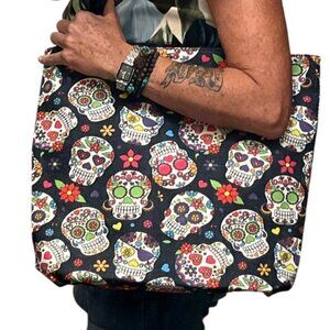 Canvas Tote Sugar Skull -NWT